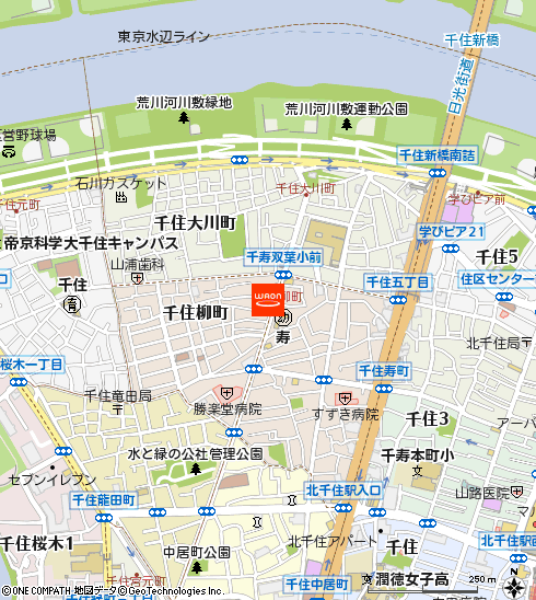 まいばすけっと千住柳町店付近の地図